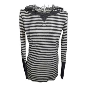 Andrew Marc NY Thermal Knit Stripe Hoodie SZ Small